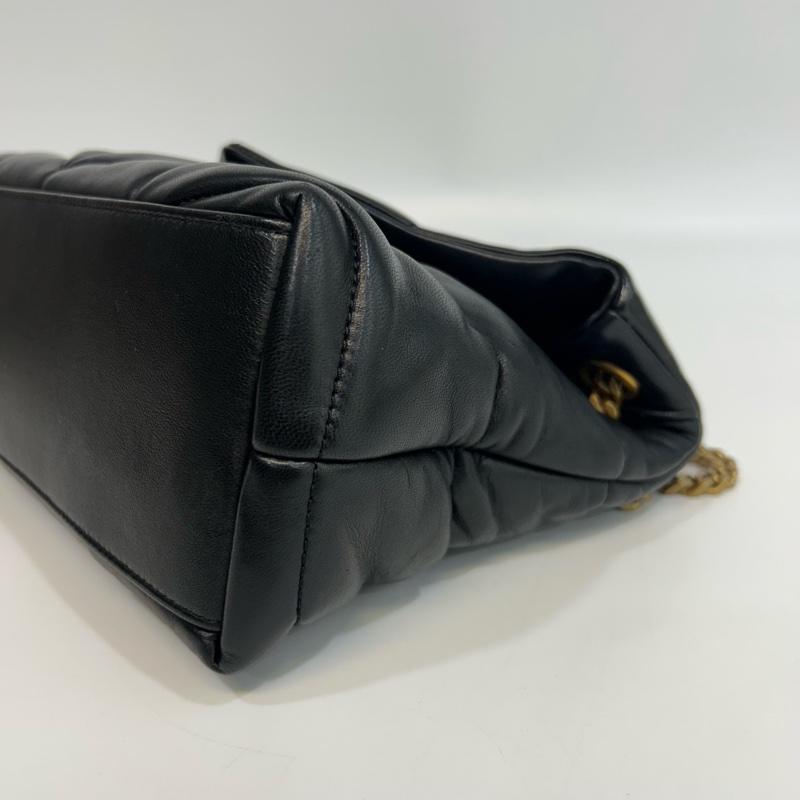 ☁️聖羅蘭雲朵包小號YSL黑金羊皮絎縫小號PUFFER側背包5774761-16