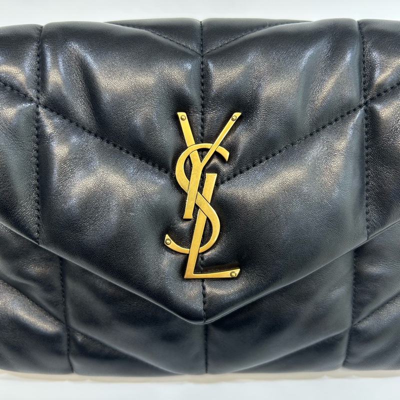 ☁️聖羅蘭雲朵包小號YSL黑金羊皮絎縫小號PUFFER側背包5774761-17