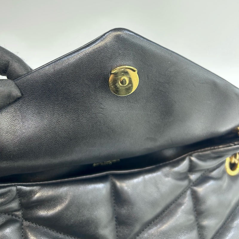 ☁️聖羅蘭雲朵包小號YSL黑金羊皮絎縫小號PUFFER側背包5774761-18