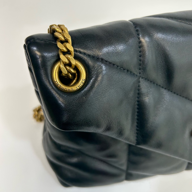 ☁️聖羅蘭雲朵包小號YSL黑金羊皮絎縫小號PUFFER側背包5774761-19