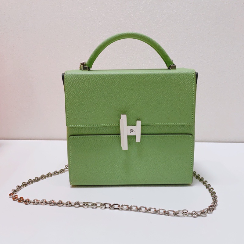 Hermes Cinhetic big 3i酪梨綠盒子肩背斜背包18×17×10 98新配件盒子塵袋-2