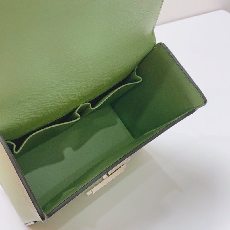 Hermes Cinhetic big 3i酪梨綠盒子肩背斜背包18×17×10 98新配件盒子塵袋-3