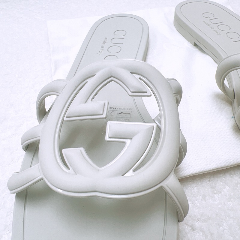 Gucci interlocking G 灰白色拖鞋/涼鞋 40碼-2