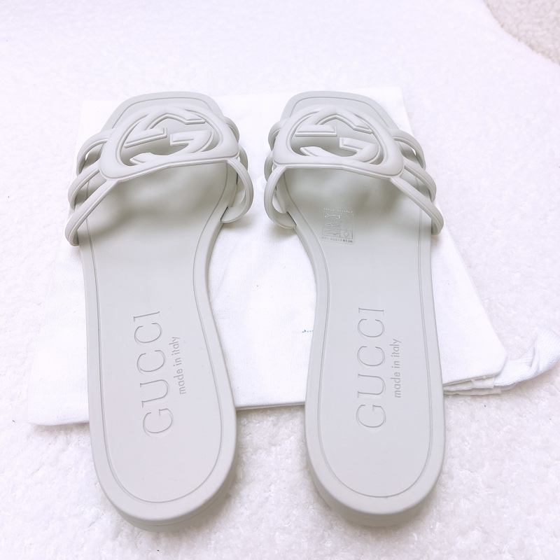 Gucci interlocking G 灰白色拖鞋/涼鞋 40碼-7