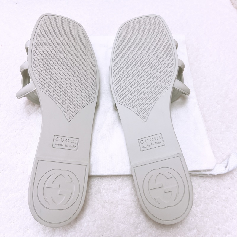 Gucci interlocking G 灰白色拖鞋/涼鞋 40碼-8