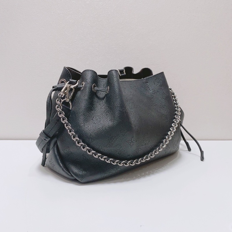 lv 黑色bella tote月光女神鏤空透光手提斜背包32x23x13  98新配件盒子塵袋-3