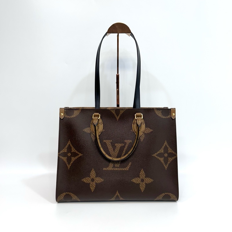 ☕️路易威登托特包LV老花雙拼色onthego MM手提肩背托特包M45321-6