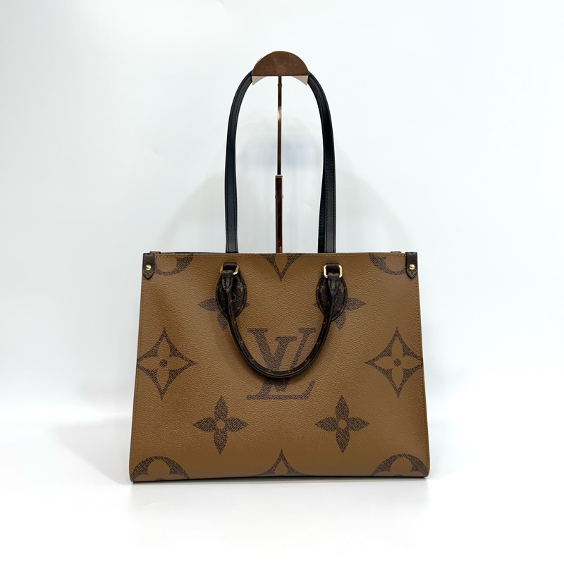 ☕️路易威登托特包LV老花雙拼色onthego MM手提肩背托特包M45321-7