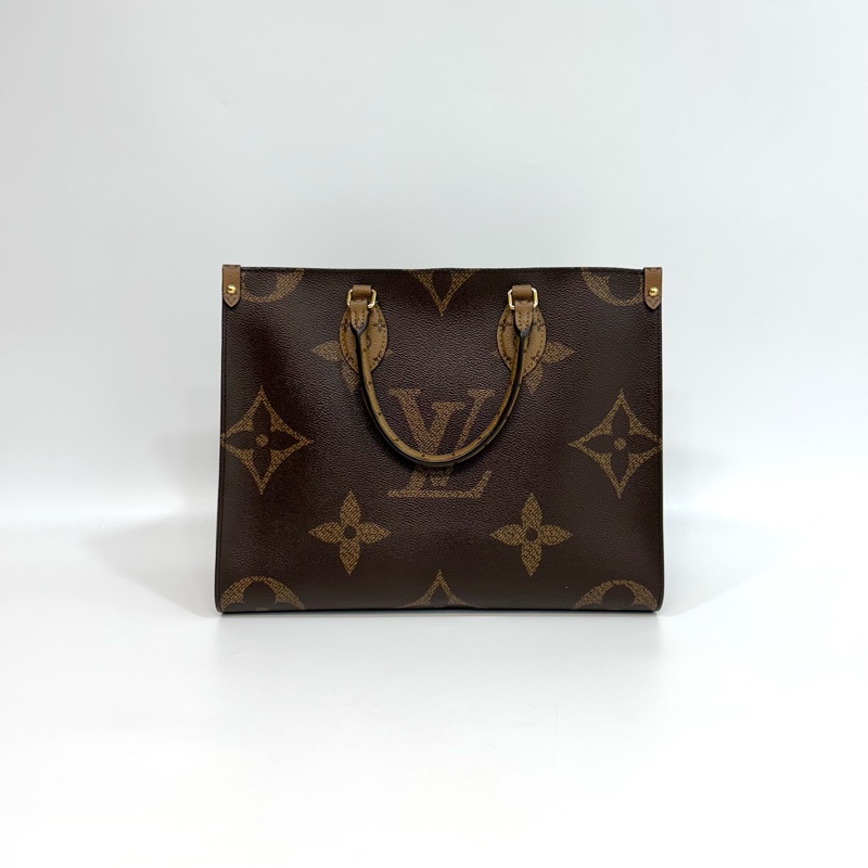 ☕️路易威登托特包LV老花雙拼色onthego MM手提肩背托特包M45321-8