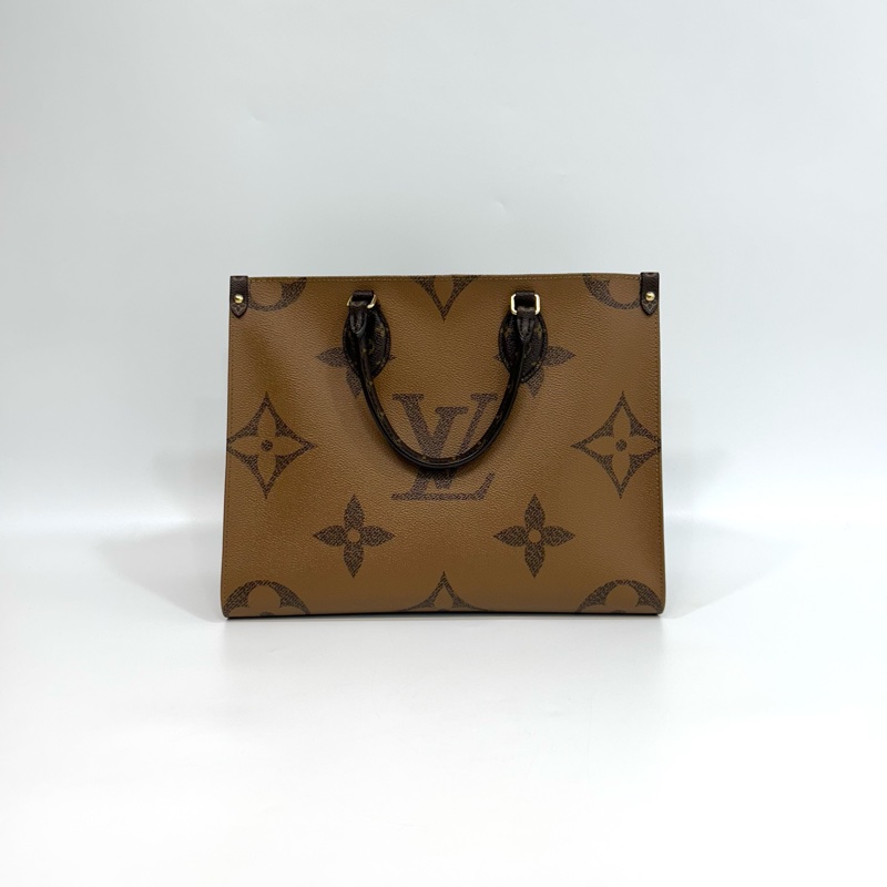 ☕️路易威登托特包LV老花雙拼色onthego MM手提肩背托特包M45321-11