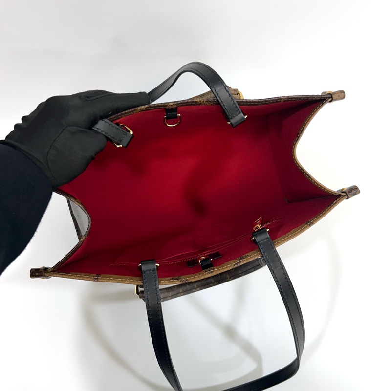 ☕️路易威登托特包LV老花雙拼色onthego MM手提肩背托特包M45321-15