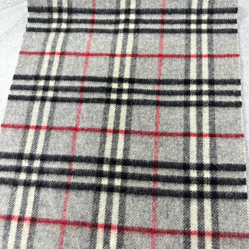 BURBERRY灰色格紋羔羊毛圍巾✨-3