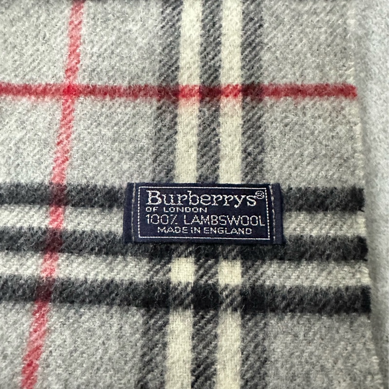 BURBERRY灰色格紋羔羊毛圍巾✨-16