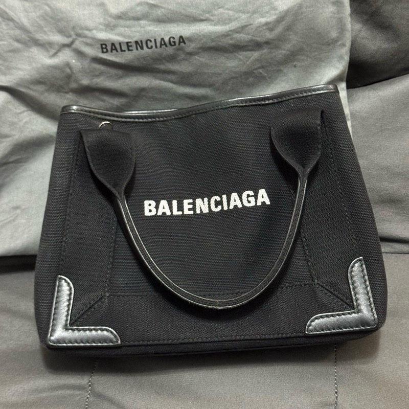 BALENCIAGA 黑色手提帆布包 子母包XS-0