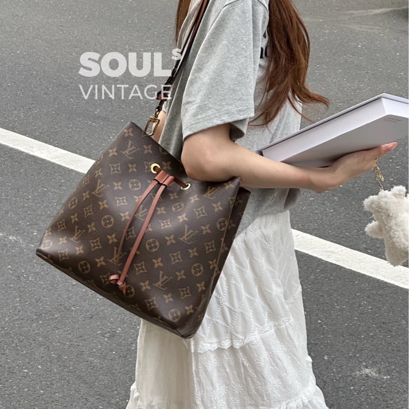 🥨路易威登水桶包LV原花棕色內裏Neo Noe MM水桶包 M44887-1