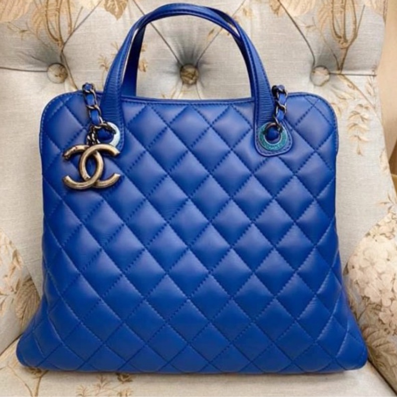 Chanel 全新未使用 希臘藍兩用美包-5