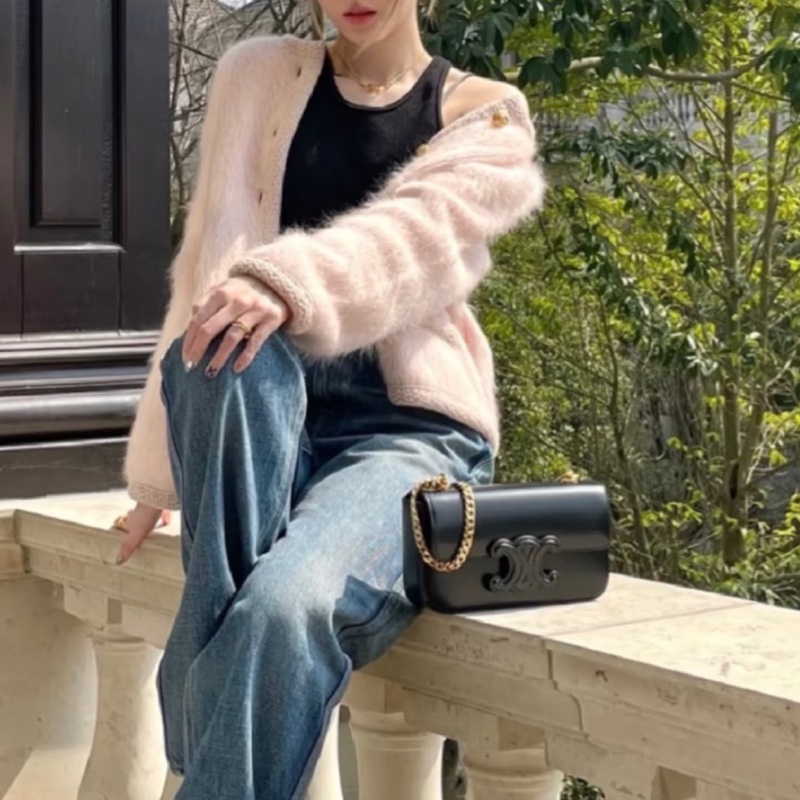 #過上新款在售12萬 #閒置🈶購證 Celine黑金凱旋門鏈條腋下包-2