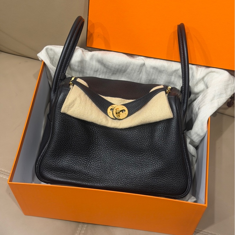 99新帶膜❤️ 愛馬仕 #lindy26 #黑金 #TC皮 #金釦-7