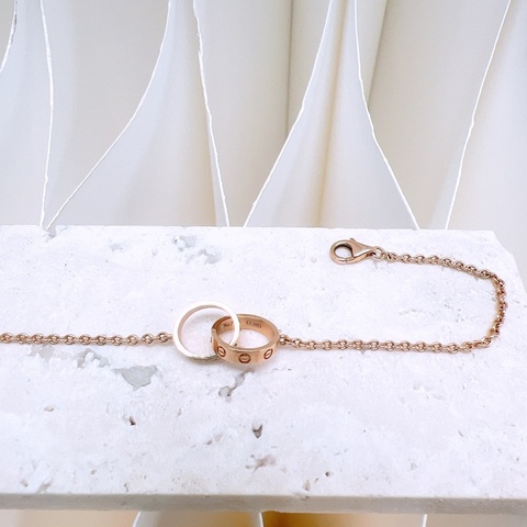 Cartier love 玫瑰金雙圈手鏈