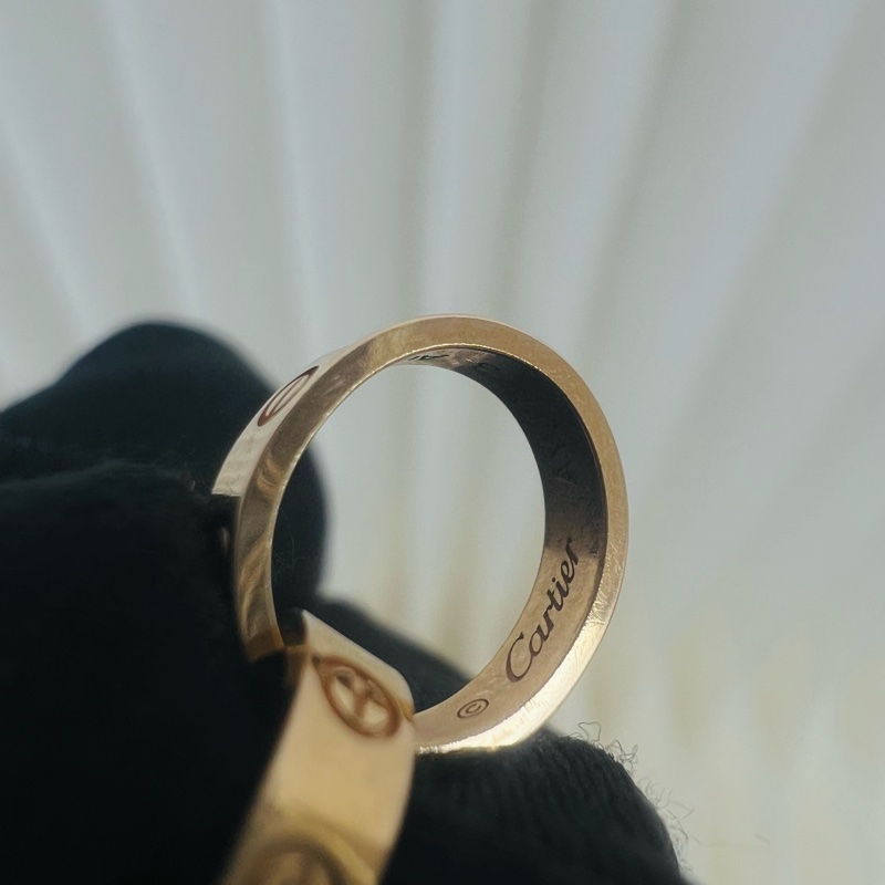 Cartier love 玫瑰金雙圈手鏈-5