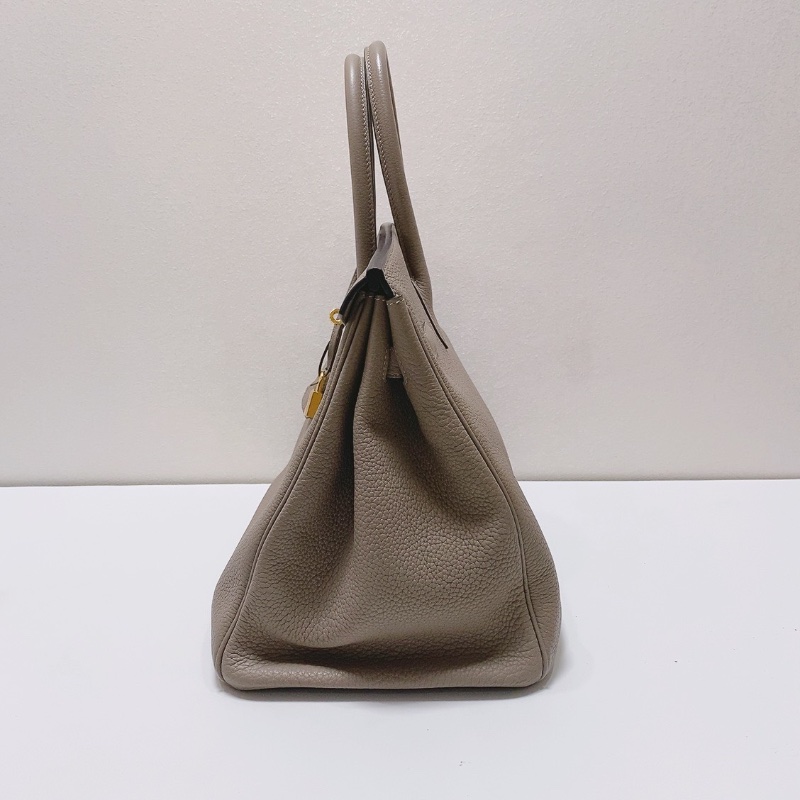 Hermes 銀河灰瀝青灰金扣Brikin35手提包togo皮 35*24*19 98新配件鑰匙鎖塵袋雨衣-6
