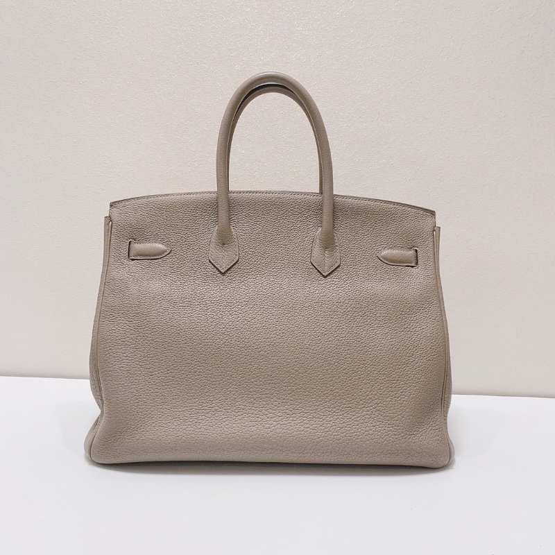 Hermes 銀河灰瀝青灰金扣Brikin35手提包togo皮 35*24*19 98新配件鑰匙鎖塵袋雨衣-8