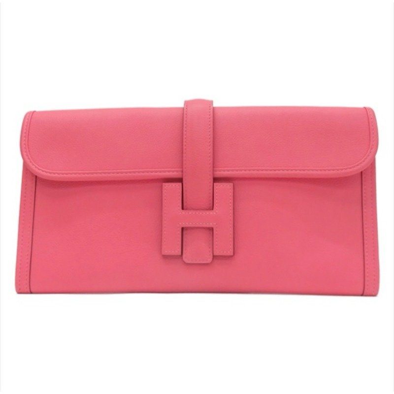 🌟Hermes 手拿包 杜鵑粉色 Evercolor皮革 Jige Elan 29 手拿包 全新全配-0