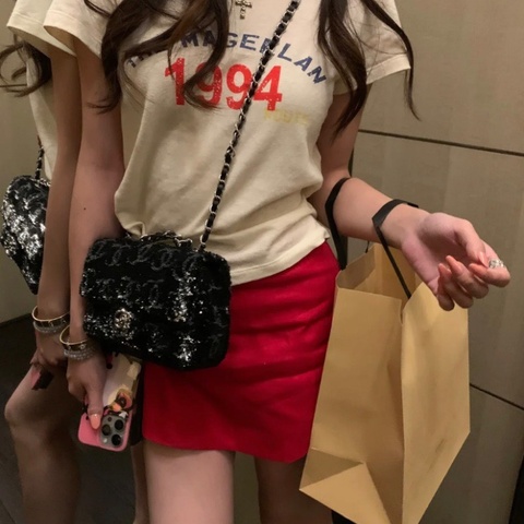 Chanel香奈兒cf大mini 23k黑銀亮片肩背斜背鏈條包  芯片款20×14×6cm 99新配件塵袋盒子
