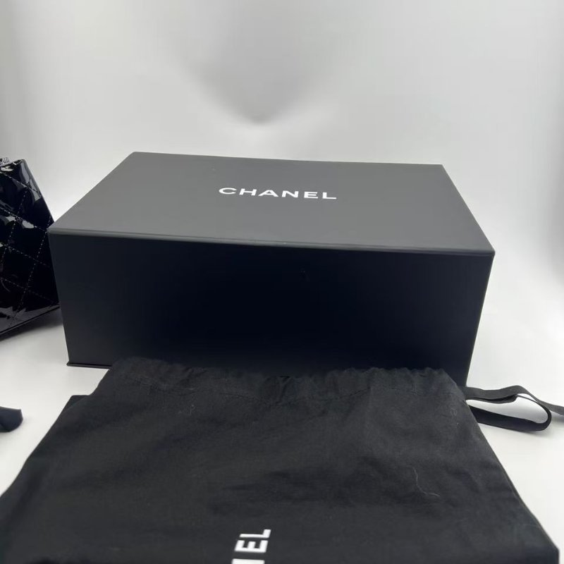 香奈兒 Kelly 漆皮黑金手提單肩斜挎包-2