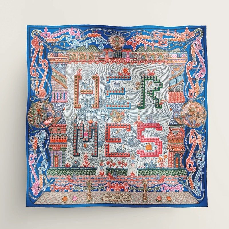 🌟Hermes 愛馬仕 SUPER SILK QUEST 90cm 全新絲巾-0