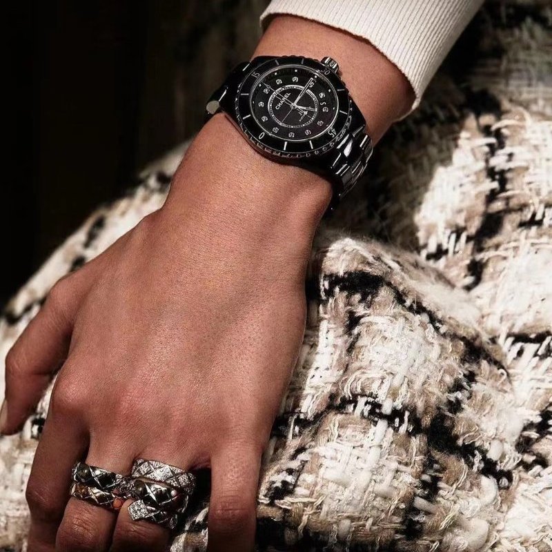 CHANEL - 黑色陶瓷J12點鑽Caliber手錶-7