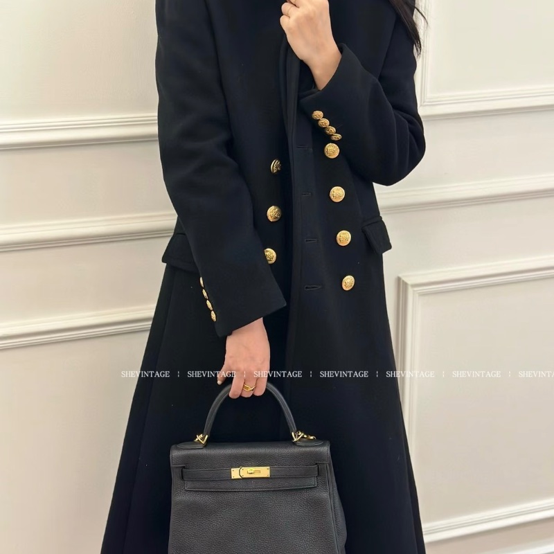 Hermes kelly28黑金EP皮肩背包28x11x20 98新配件塵袋盒子鎖頭鑰匙雨衣-0