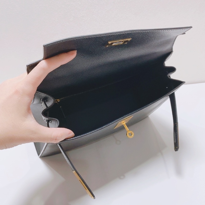 Hermes kelly28黑金EP皮肩背包28x11x20 98新配件塵袋盒子鎖頭鑰匙雨衣-2