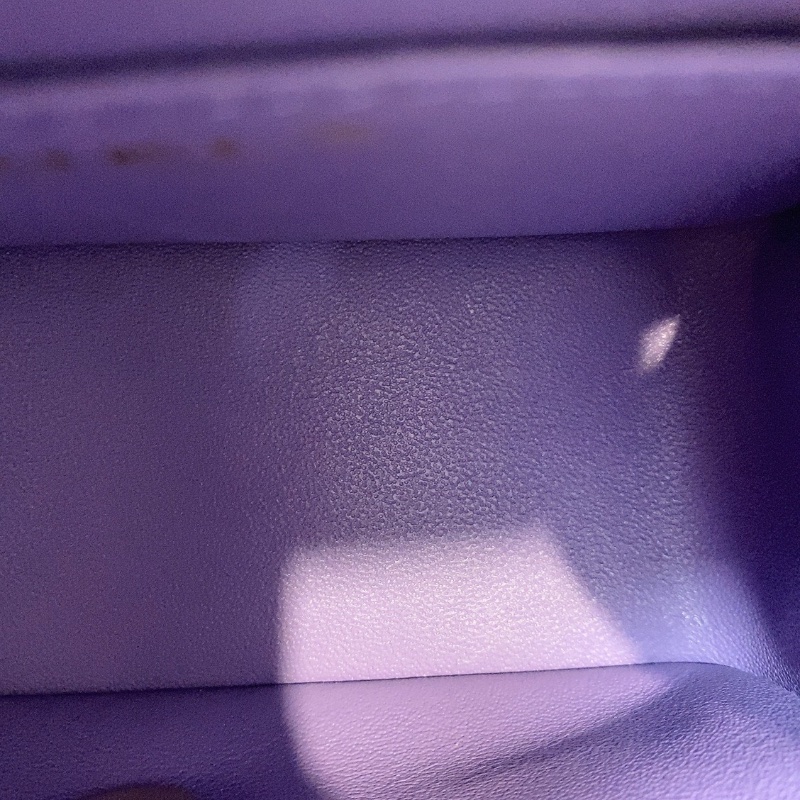 Chanel 紫色金扣V紋羊皮cf方胖子鏈條包肩背斜背包17×12×7.5 98新配件塵袋保卡盒子-2