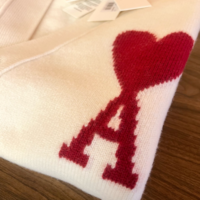 『AMI』 白色大愛心❤️羊毛開襟外套[S]&[M]-6