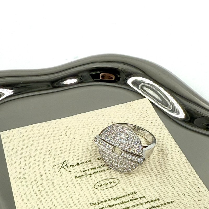 CARITER - 白K金圓形滿鑽 Himalia 戒指-2