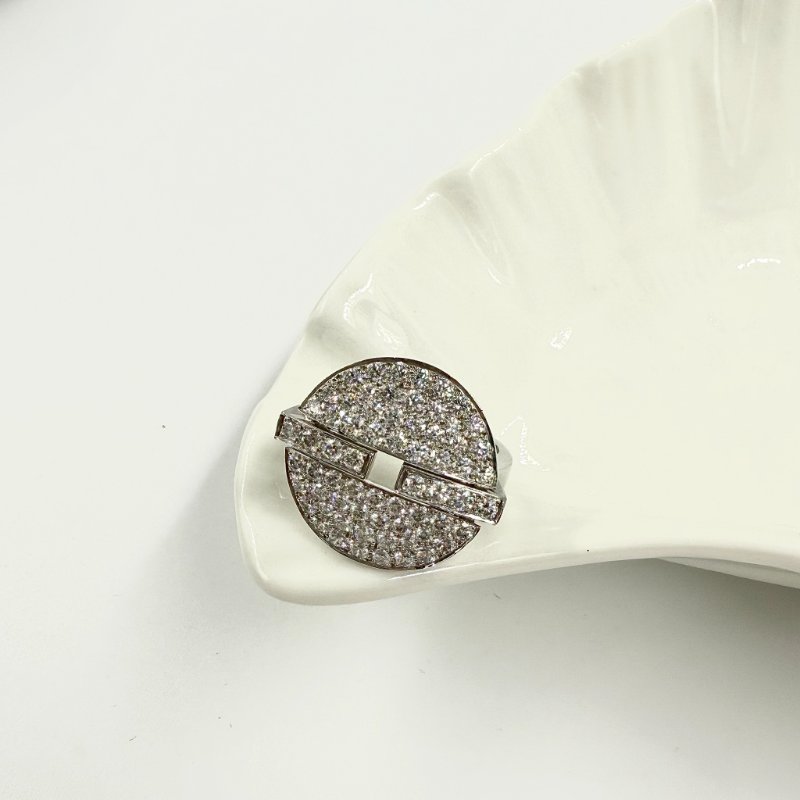 CARITER - 白K金圓形滿鑽 Himalia 戒指-3