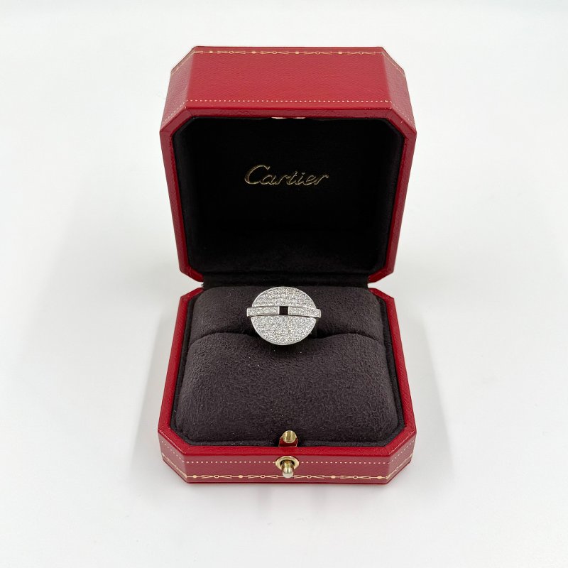 CARITER - 白K金圓形滿鑽 Himalia 戒指-4