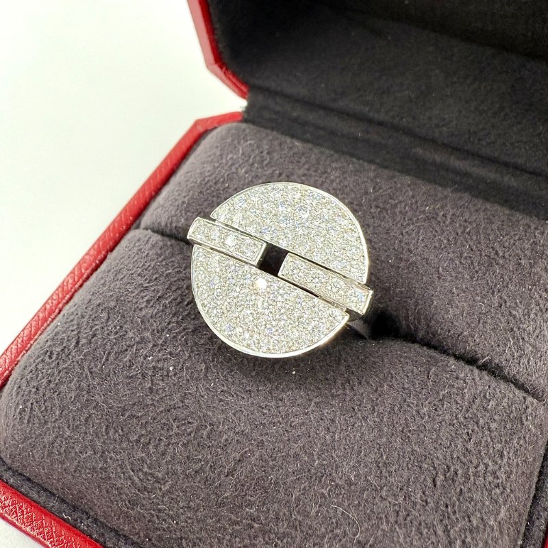 CARITER - 白K金圓形滿鑽 Himalia 戒指-5