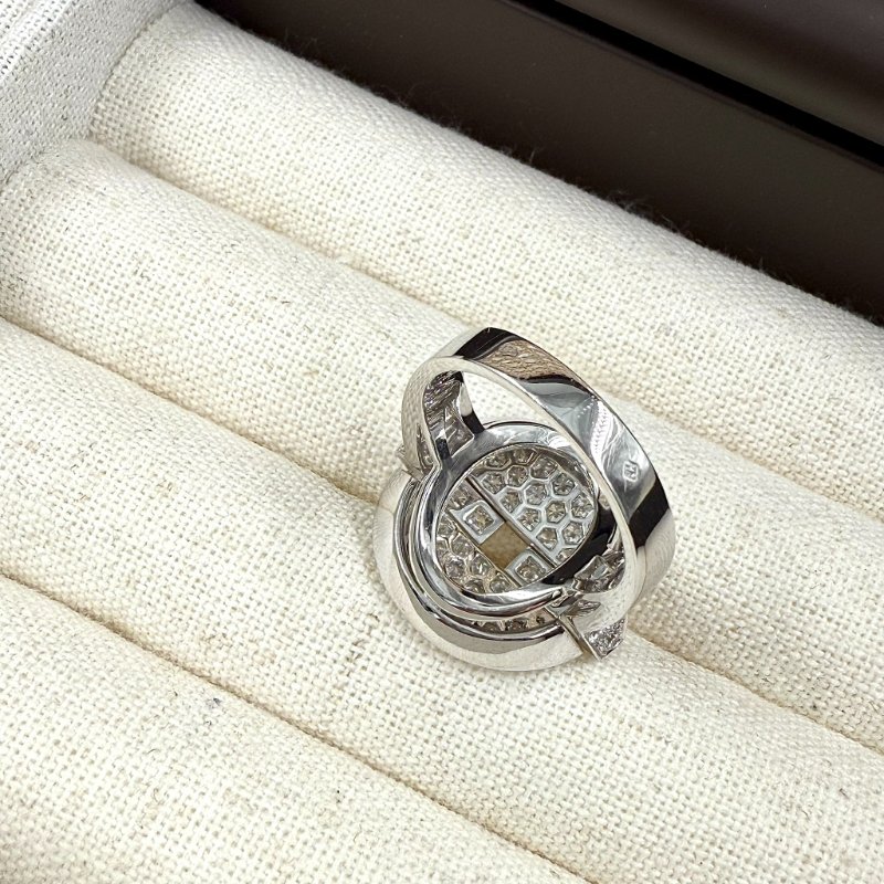 CARITER - 白K金圓形滿鑽 Himalia 戒指-6