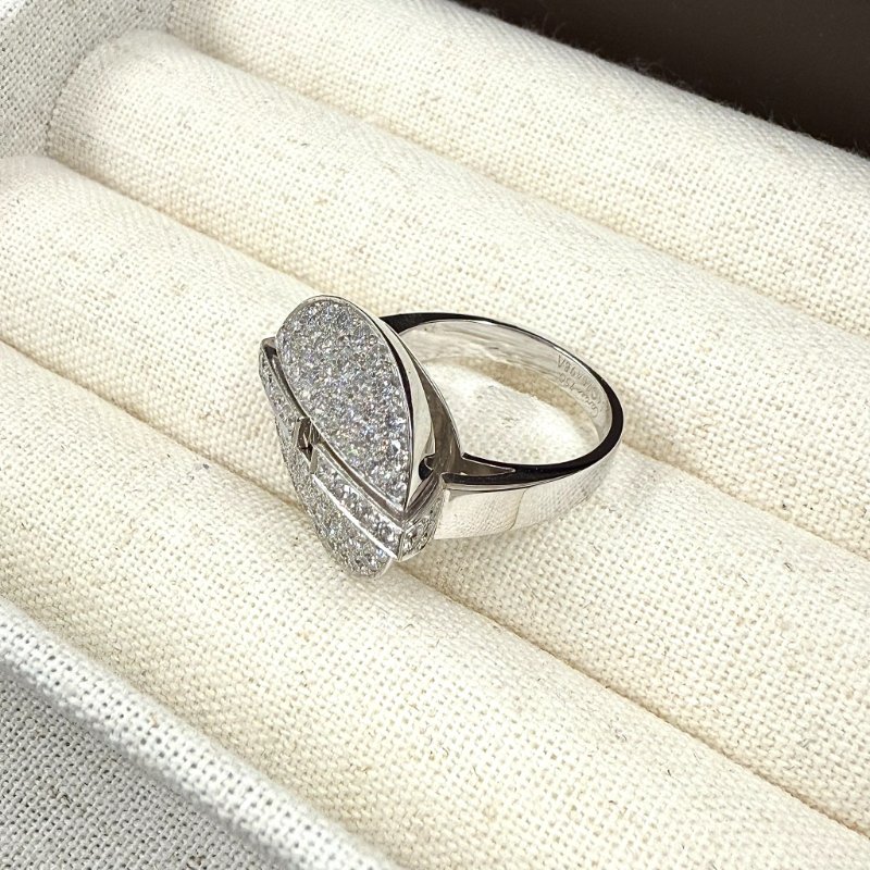 CARITER - 白K金圓形滿鑽 Himalia 戒指-8