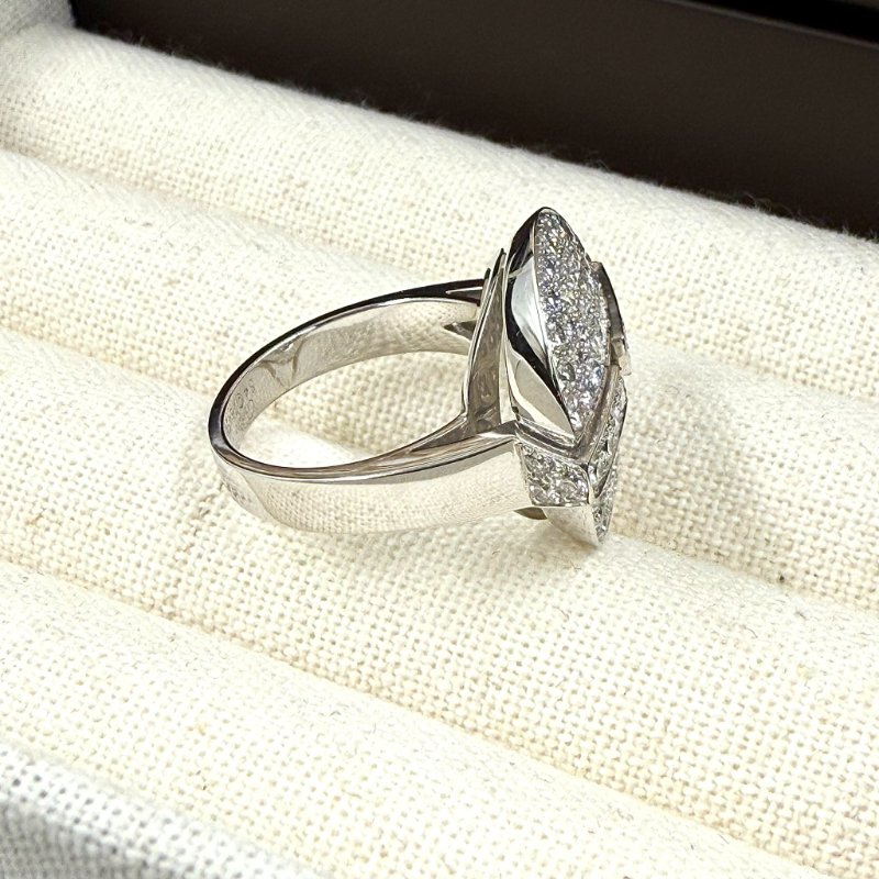 CARITER - 白K金圓形滿鑽 Himalia 戒指-10