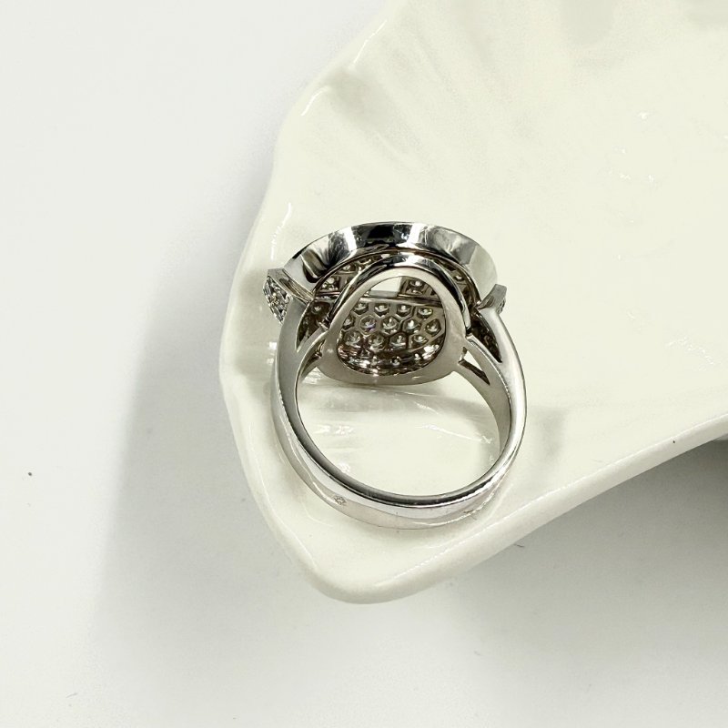 CARITER - 白K金圓形滿鑽 Himalia 戒指-11