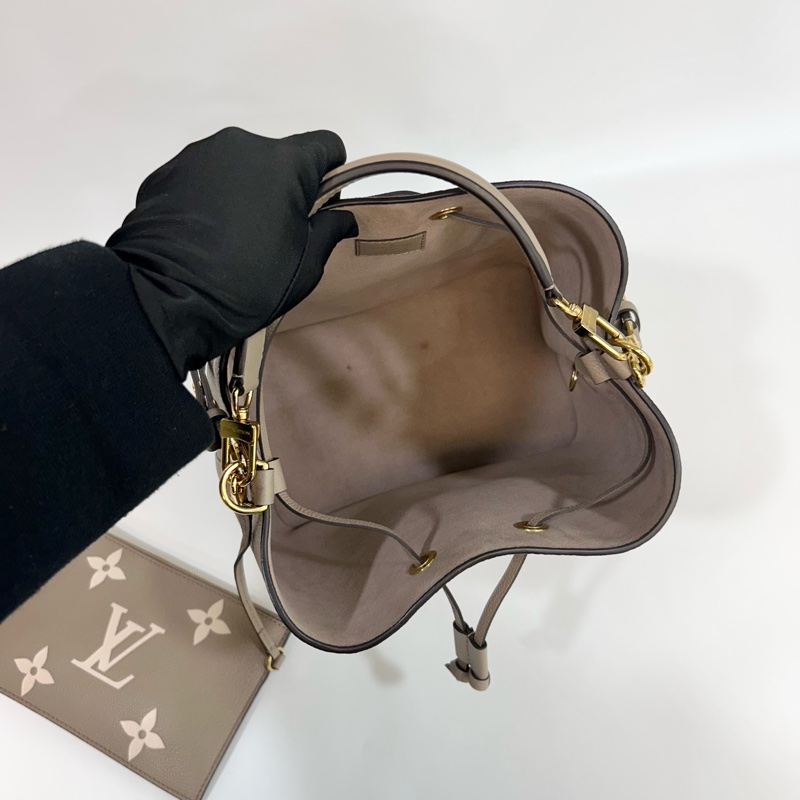 🩶路易威登大象灰水桶包LV斑鳩灰牛皮NéoNoé MM抽繩水桶包M45555-6