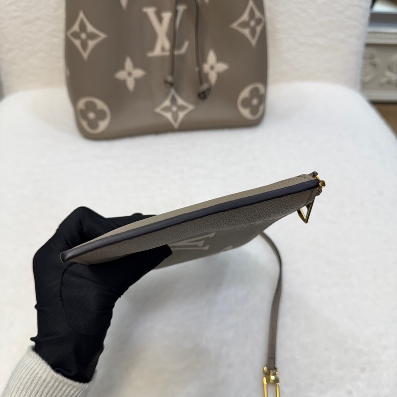 送🔥內膽包路易威登大象灰水桶包LV斑鳩灰牛皮NéoNoé MM抽繩水桶包M45555-15