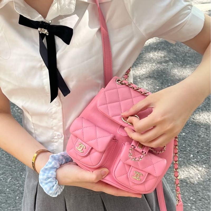 ෆ Chanel Duma後背包 粉色青蛙後背🌸-6