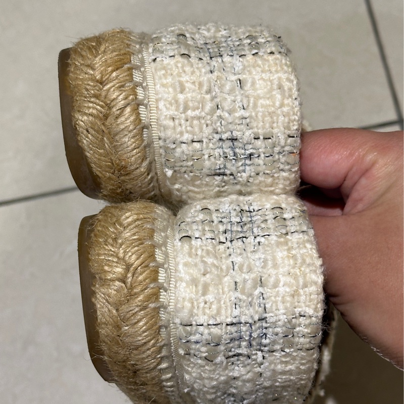 98新 超級美鞋🤍香奈兒黑白毛呢漁夫鞋-11