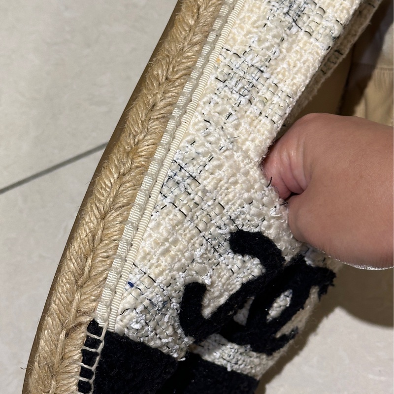 98新 超級美鞋🤍香奈兒黑白毛呢漁夫鞋-3