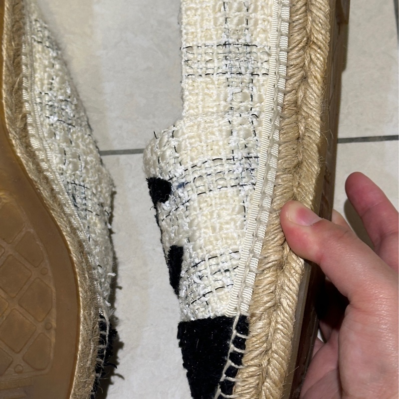 98新 超級美鞋🤍香奈兒黑白毛呢漁夫鞋-7