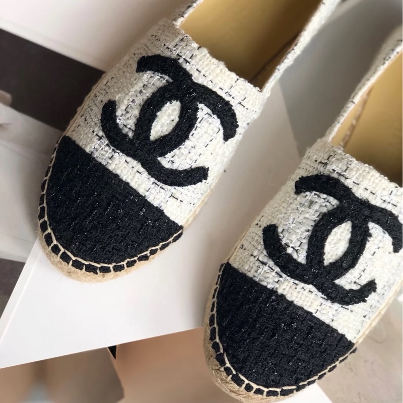 98新 超級美鞋🤍香奈兒黑白毛呢漁夫鞋-10